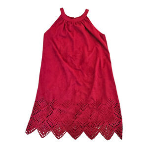 Alya Small Red Sleeveless Halter Mini Dress